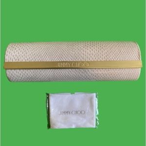 Jimmy Choo Hardcover Snakeskin Eyeglass Case NWOT